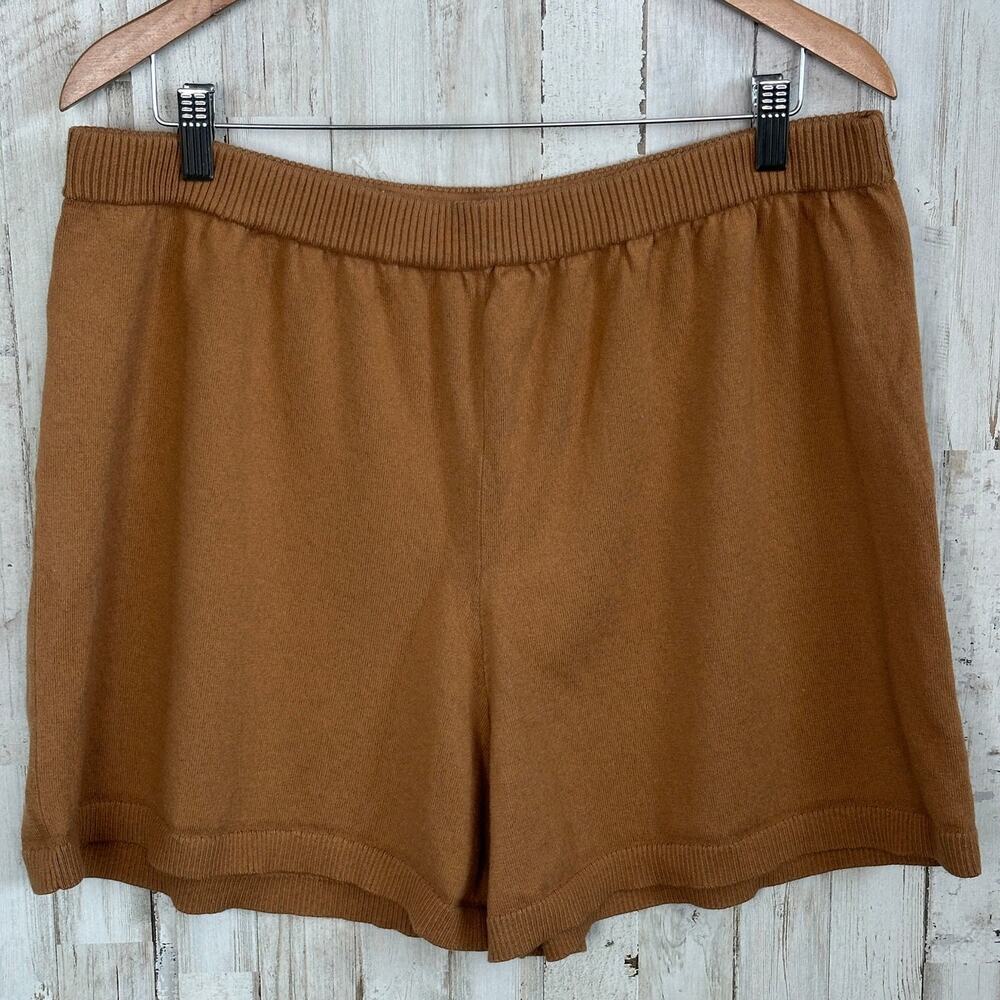 NWOT J Crew Cotton Cashmere Shorts XL Camel Brown Cozy Quiet Luxury Preppy